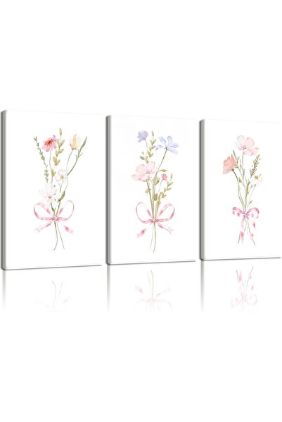 ALAYRA International مجموعة من 3 لوحات فنية تجريدية بسيطة على قماش، مقاس 30×4...