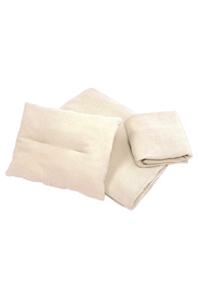 Kidizi Lenjerie patut din muselina dubla 120x60 cm ivory, include cearceaf, p...