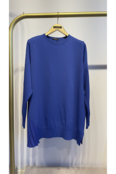 Invee Pleated Detailed Knitwear Tunic - Sax