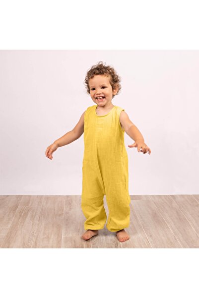 Kidizi Oversized muslin sleeveless baby romper Maty curry 2-3 years