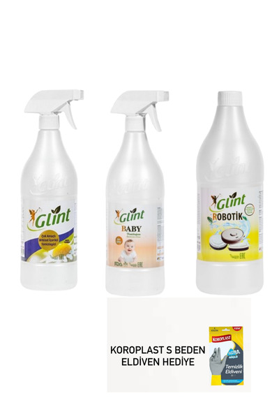 GLİNT Bitkisel leke çıkarıcı karma paket 3 adet koroplast s beden eldiven