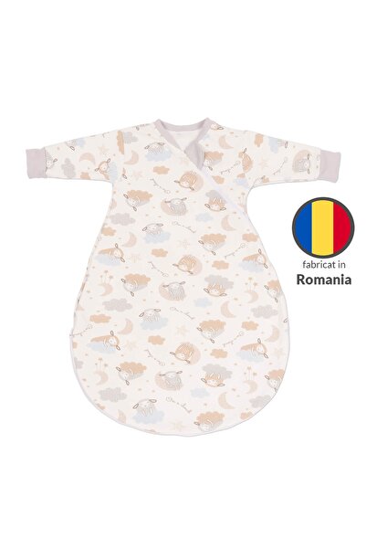 Kidizi Sac de dormit cu maneci din bumbac flausat On a Cloud Pastel, 0-3 luni...