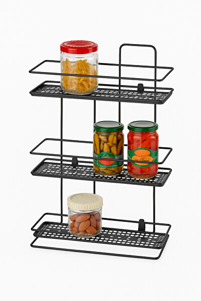 S&M HOUSEWARE 3 Katlı Metal Baharatlık Rafı | Tezgâh Üstü Kavanoz & Mutfak Dü...