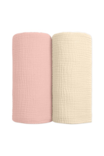 Kidizi Set 2 paturi pentru bebelusi de vara din muselina dubla 100x100 cm Pin...