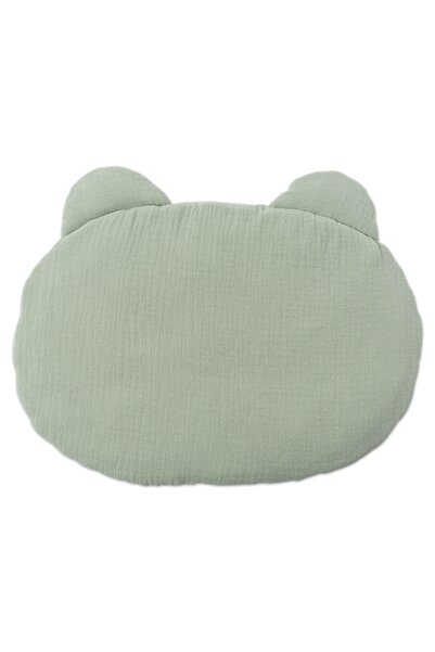 Kidizi Pernuta copii cu urechiuse din muselina dubla Mint, 38x26 cm, 0-2 ani