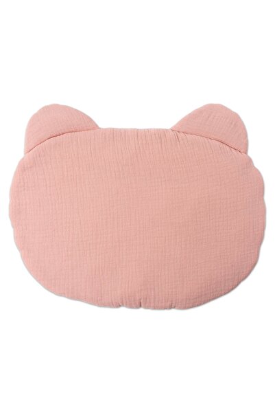 Kidizi Pernuta copii cu urechiuse din muselina dubla Ash Pink, 38x26 cm, 0-2 ani