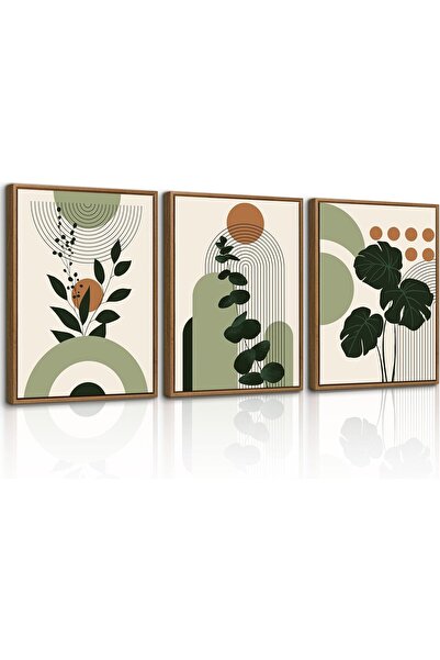 ALAYRA International مجموعة من 3 لوحات فنية تجريدية بسيطة على قماش، مقاس 30×4...