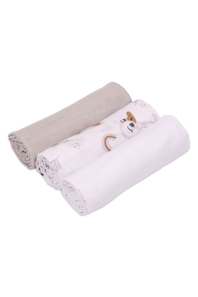 Kidizi Комплект от 3 летни одеяла от мек муселин 78x78 см Ducky 100% памук