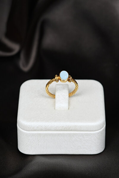 Luna Opal Doğal Taşlı Minimal Gümüş Yüzük