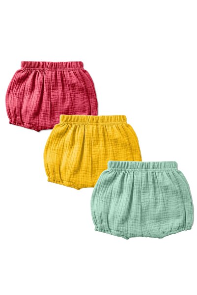 Kidizi Set of 3 double muslin Bloomers Blair shorts 0-3 months mint