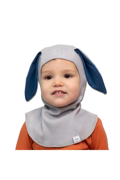 Kidizi Adjustable children's balaclava with ears made of certified cotton, Bu...