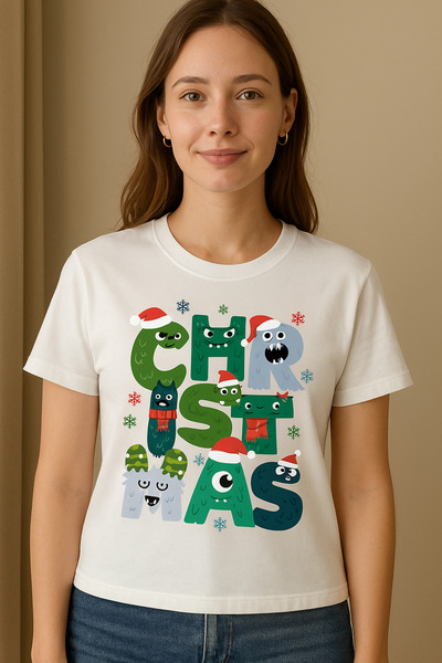 VİVA LORA New Year's Theme Printed Women's Cotton T-Shirt