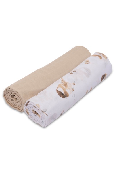 Kidizi Комплект от 2 муселинени одеяла 110x110 см Birdy, 100% памук