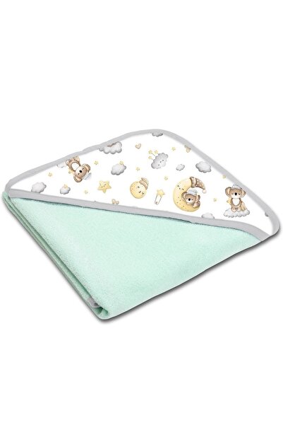 Kidizi Prosop bebe din bumbac cu gluga 90x90 cm Koala Dreams mint, potrivit d...