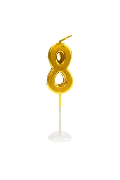 BALON DİYARI 8 yaş doğum günü pasta mumu yaş mumu rakam mum sayı 9cm