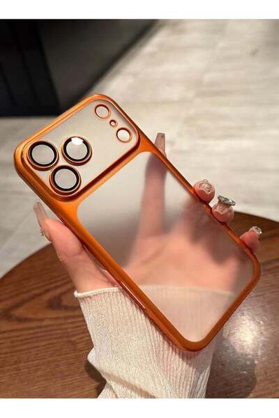 Bliszaar iPhone 17 Pro Case, Frosted Electroplated, Drop-Proof, Cosmic Orange