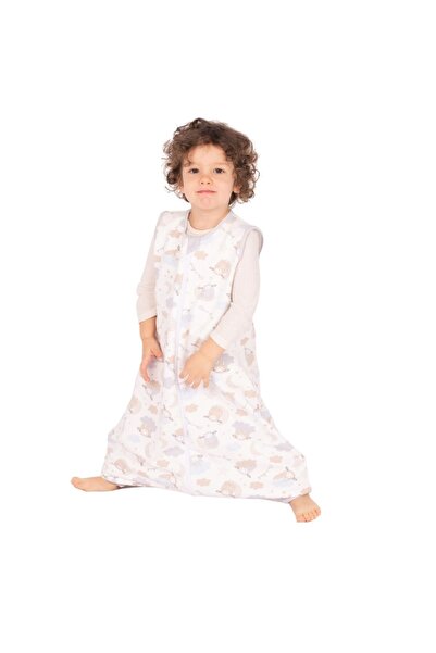 Kidizi Sac de dormit cu picioare din bumbac flausat 18-36 luni On a Cloud, 1 tog, mansete transfo...