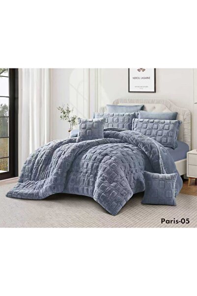 ALMIAAD Paris Winter Double Bedspread, Soft Rabbit Fur, Modern Design, 230 x 250