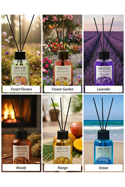 Odor Time 6’lı Çubuklu Oda Kokusu Set 50 ML’lik Şişe (FOREST FLOWERS-FLOWERS ...