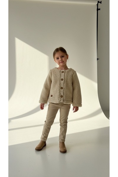 UrazBebe %100 Pamuk Welsoft Bebek Ceket – Yumuşak Dokulu, Düğmeli, Sıcak Tutan