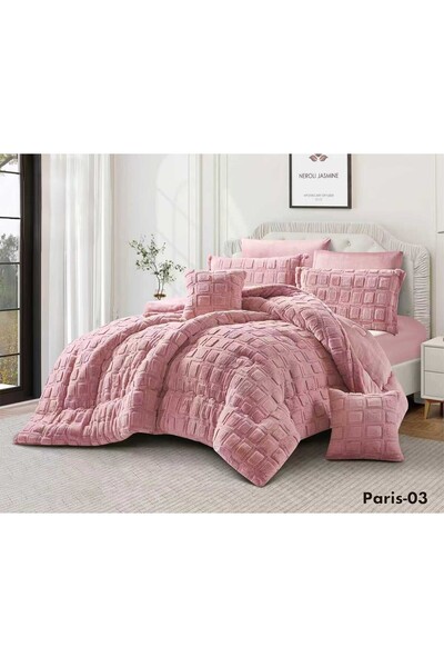 ALMIAAD Paris Winter Double Bedspread, Soft Rabbit Fur, Modern Design, 230 x 250