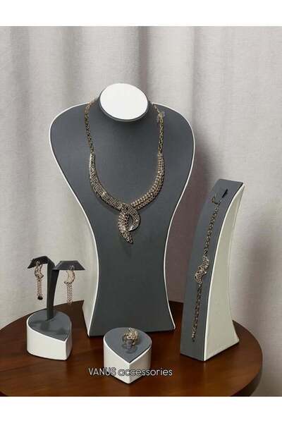 vanus fashion طقم اكسسوار ذهبي A1388