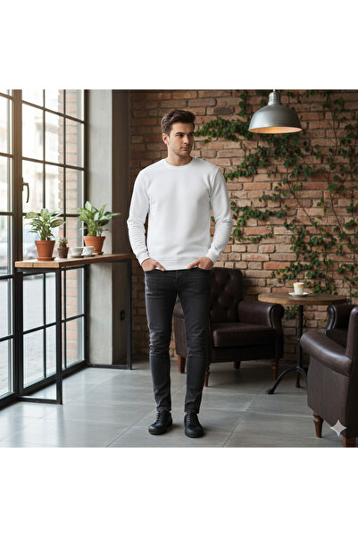 PERISENSE Унисекс прекалено голям 100% памучен 3-слоен джърси базов суитшърт ...