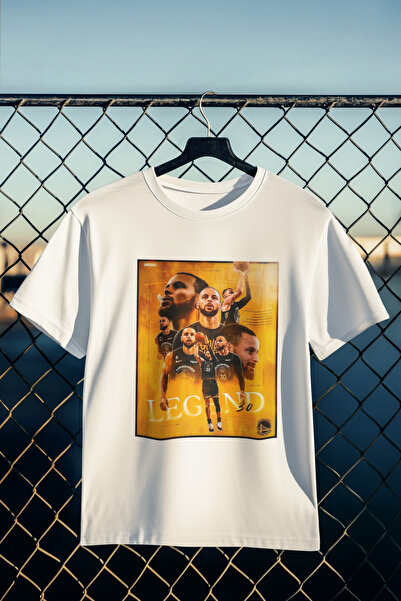 stil x تيشيرت مطبوع عليه ستيفن كوري، قماش قطني 100% يسمح بمرور الهواء