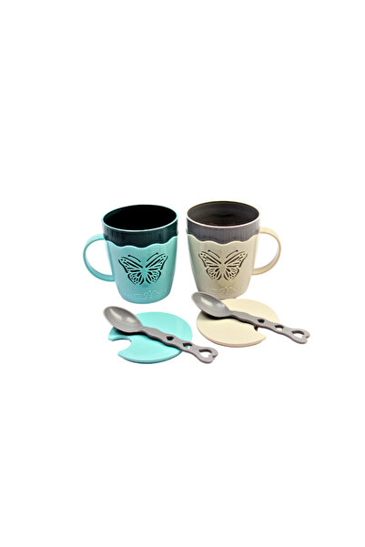 MEVEN Set Beauty Plastic Cup with Spoon - Assorted Colors (One Piece)