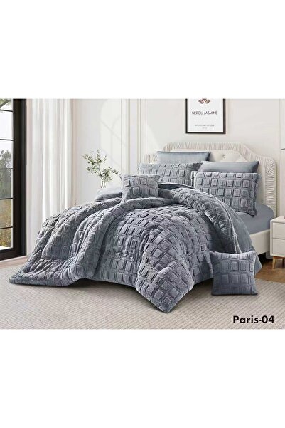 ALMIAAD Paris Winter Double Bedspread, Soft Rabbit Fur, Modern Design, 230 x 250