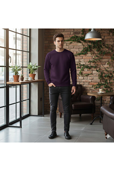 PERISENSE Унисекс прекалено голям 100% памучен 3-слоен джърси базов суитшърт ...