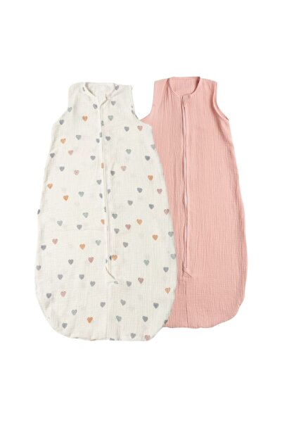 Kidizi Set 2 saci de dormit de vara pentru copii din muselina dubla 3-18 Colo...