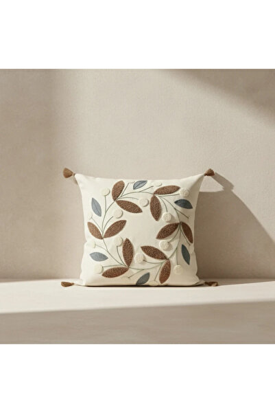 Shopyteks Papatya Bohemian Punch Embroidered Throw Pillow Cover (Without Inner Filling)