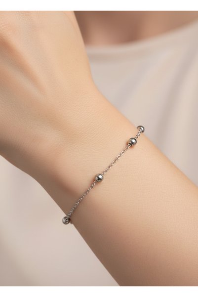 Cosmia Shine Top Detailed Minimal Stainless Steel Chain Bracelet – Tarnish-Free & Water Resistant