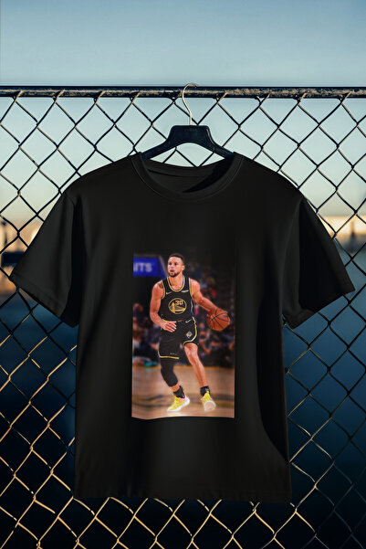 stil x تيشيرت مطبوع عليه ستيفن كوري، قماش قطني 100% يسمح بمرور الهواء