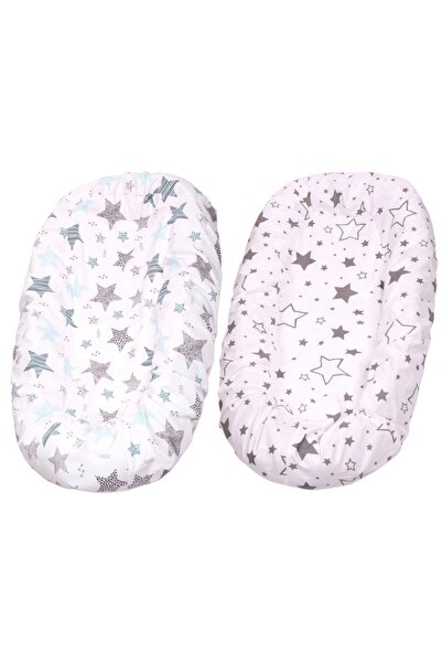 Kidizi Set 2 Huse tip cearceaf cu elastic roata pentru baby nest Galaxy Grey Mint, include zona c...