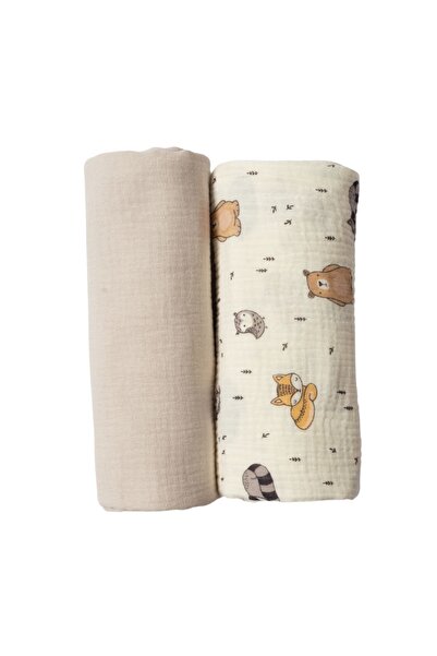 Kidizi Set 2 paturi pentru bebelusi de vara din muselina dubla 100x100 cm Cud...