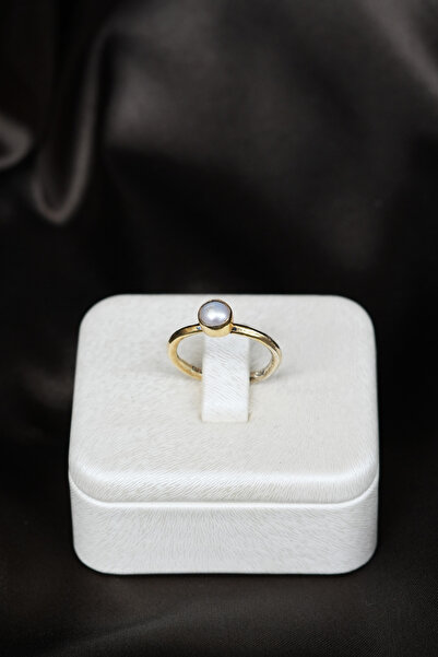 Luna Gerçek İncili Minimal Gümüş Yüzük