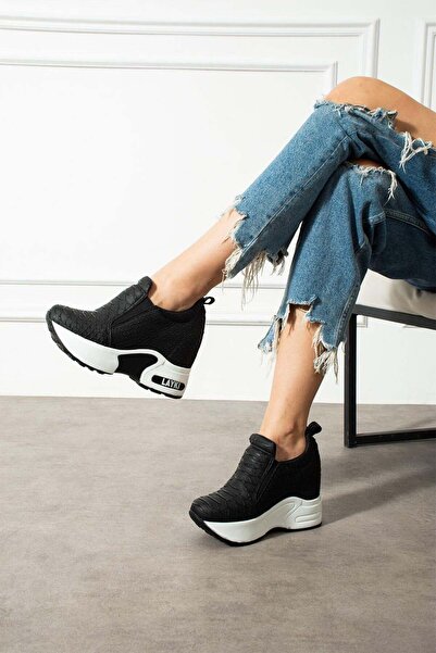 Modanizm Reve Black Hidden Heel Sneakers
