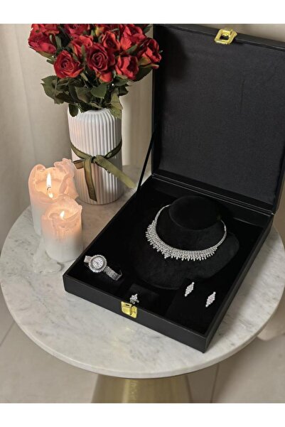 vanus fashion طقم اكسسوار مع ساعة A1075