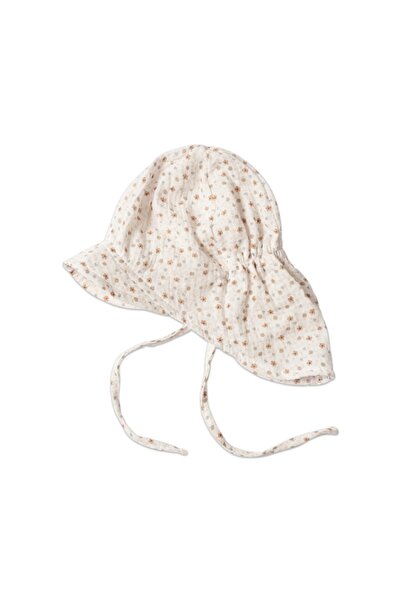 Kidizi Baby muslin hat with visor and neck protection Maitre Tiny Flowers 3-1...
