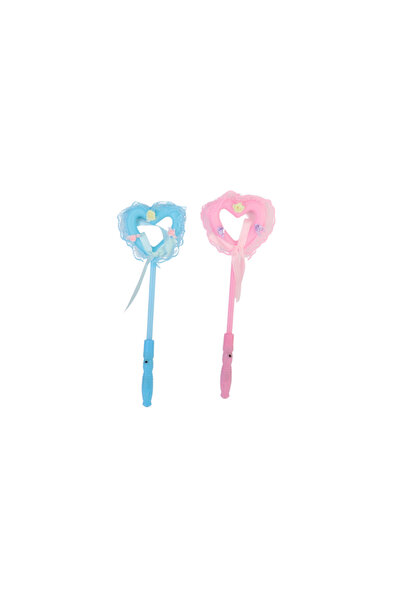 MEVEN مجموعة عصا سحرية مضيئة للأميرة - تصميم قلب متعدد الألوان للبنات