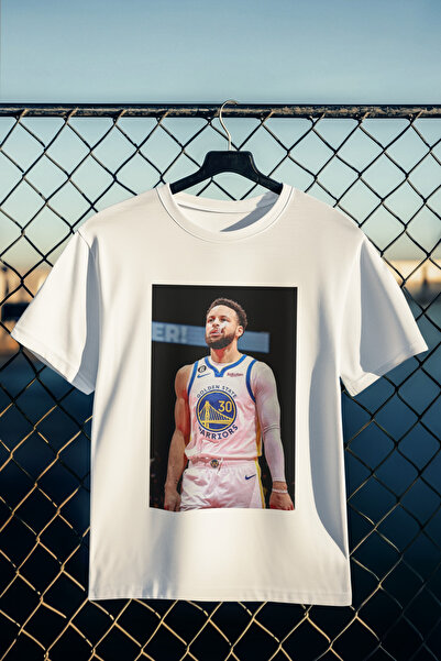 stil x تيشيرت مطبوع عليه ستيفن كوري، قماش قطني 100% يسمح بمرور الهواء