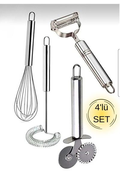 BRE HOME 4’lü Mutfak Seti Çırpıcı + Spiral Çırpıcı + Julyen Soyacak + Çift Bı...