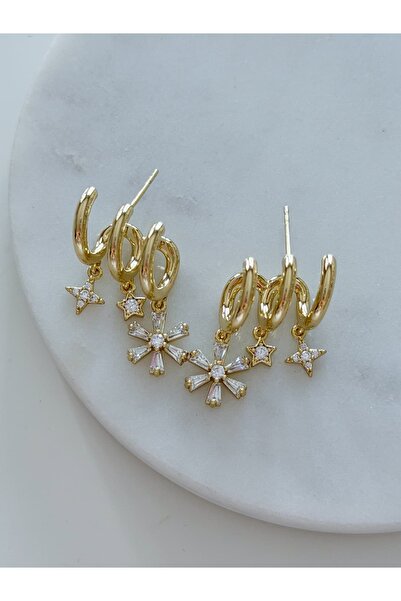 CHARMLUCKY Special Series 3-Piece View Flower Earrings