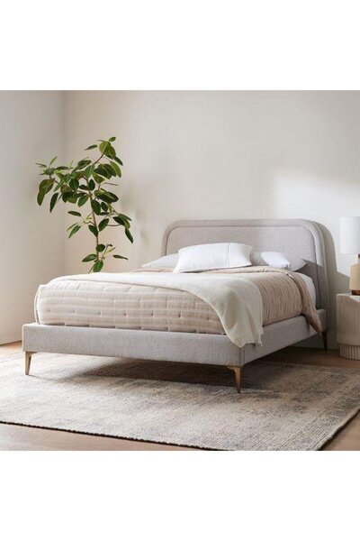 Abdo1996 سرير جيتلان لينين - رمادي