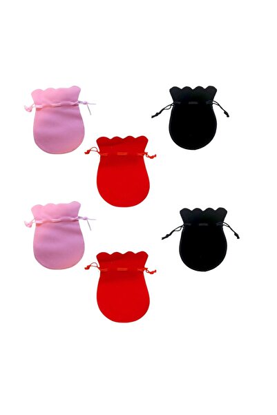 OEM Set 6 saculeti catifea,multicolor,120x85 mm,pentru cadouri,bijuterii,deco...