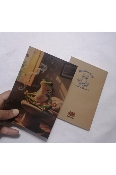 OWLBAG COMPANY حقيبة OWL بتصميم خاص وقلم ملاحظات بنمط الضفدع المتأمل ذو المظه...