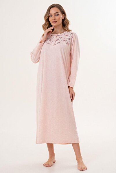 Lohusa Dünyasi Women's Long Floral Oversized Mother's Single Nightgown