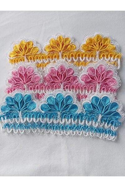 NUMİSTORE El işi mekik oyası üçlü havlu kenarı